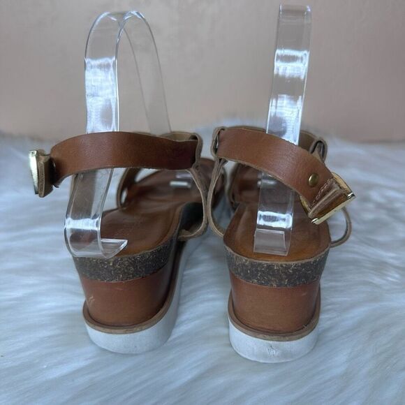 Diba True Metallic & Brown Leather Strappy Sandals Size 9.5 - Picture 3 of 13